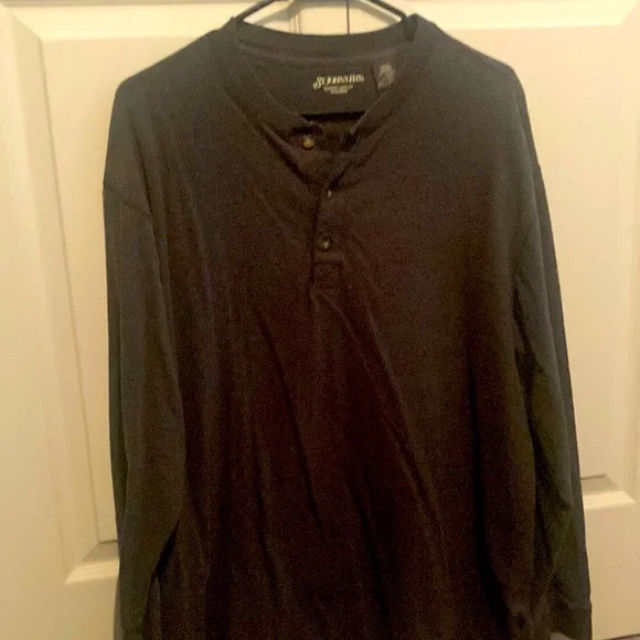 John's Bay Shirts Mens Large Long Sleeve Dark Gray Suede